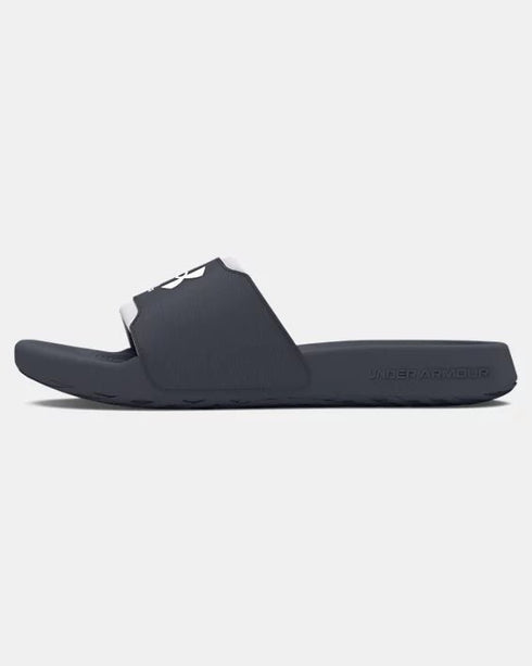 Under Armour Slide's כפכפי אנדר ארמור בצבע שחור לוגו לבן